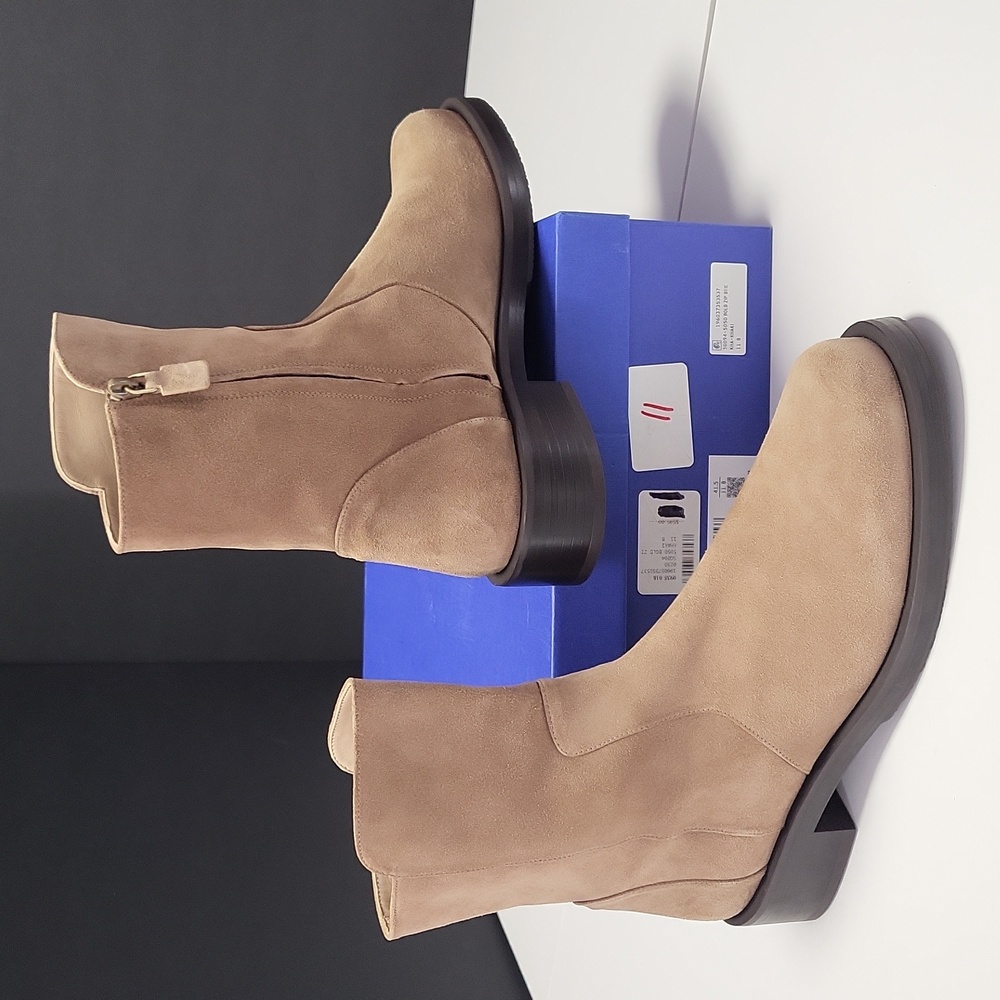NIB$595 Stuart Weitzman 5050 Bold Zip Bootie Khaki Ankle Boots 11 - Picture 13 of 16